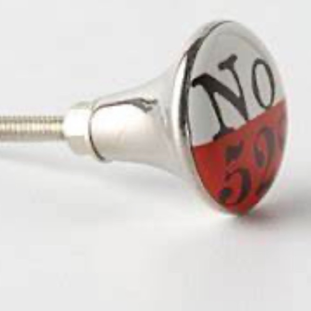 Anthropologie Red Lucky Number Dresser Knobs (1) - Picture 2 of 6